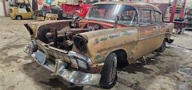 135.gm1s56 Chevrolet 1956 Left Rear Window Regulator 4 Door Sedan