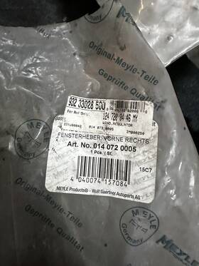 Meyle 0140720005 W124 Mercedes E-class Front Right Window Regulator 014-072-0005 300e E320