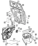 Genuine Mopar Rear Door Window Regulator Left 5179957AA. Fixed Price $98.99.
