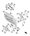Genuine Mopar Front Door Window Regulator Right 68315683AA. Fixed Price $191.16.