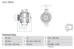 Alternator Bosch For Mercedes-benz Sprinter 3-T 210 Cdi 986 083 600. Fixed Price $283.23.