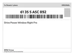 Genuine Bmw Drive Power Window Right Fro 61-35-5-A5C-892 New. Fixed Price $205.19.