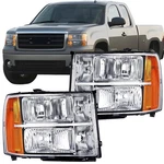 Pair Headlight Assembly For 2007 2008 2009 2010 2011 2012 2013 Gmc Sierra 150.... Fixed Price $128.00.