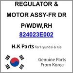 82402-3E002 Kia Regulator & Motor Assy-fr Dr P/wdw,rh New Genuine Oem Part. Fixed Price $67.99.