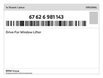 Genuine Bmw Drive For Window Lifter 67-62-6-981-143 New. Fixed Price $251.15.