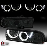 Fit 1998-2004 Chevy S10 Pickup Blazer Smoke Led Halo Projector Headlights Lamps. Fixed Price $99.99.